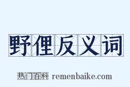 野俚反义词是什么意思的图片